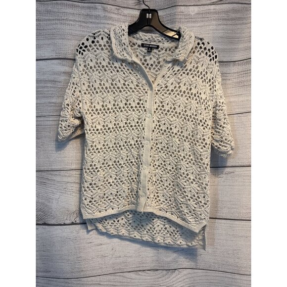 Steve Madden Avana Crocheted Button-Up Cardigan Sweater S - Picture 1 of 4